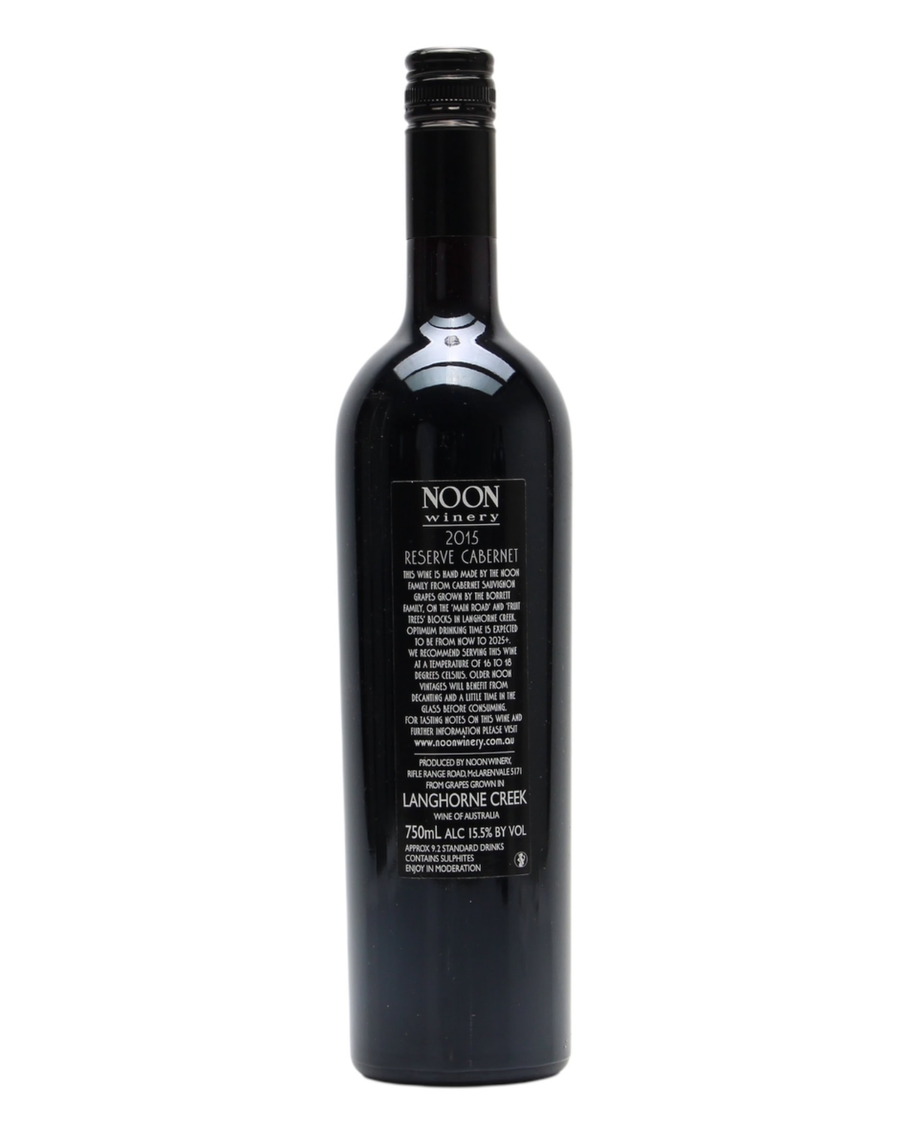 2015 Noon Winery Reserve Cabernet Sauvignon 750ml back
