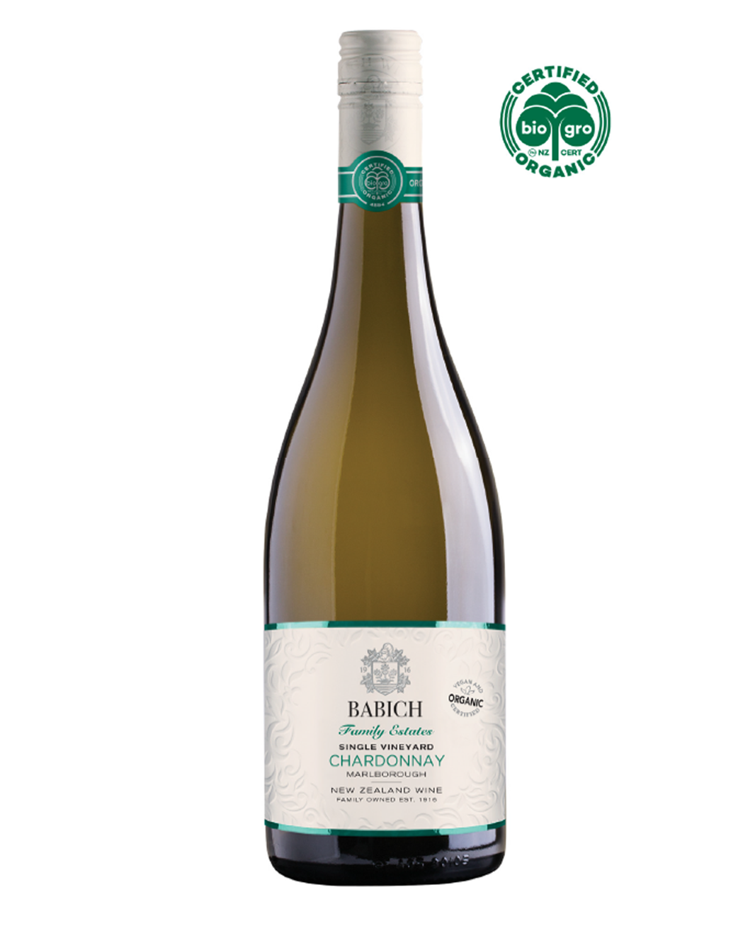 2020 Babich Wines Family Estates Single Vineyard Organic Chardonnay